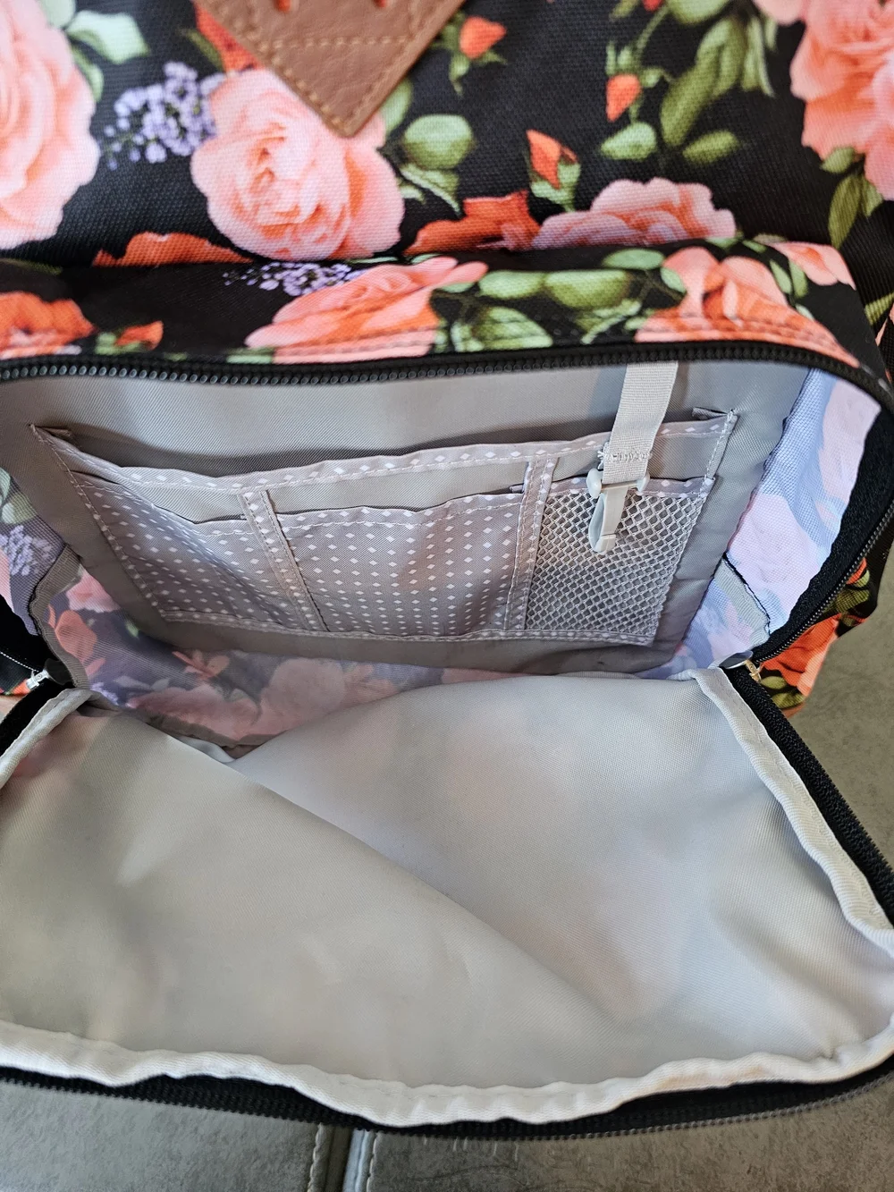 JANSPORT Floral Black & Pink Rose Backpack